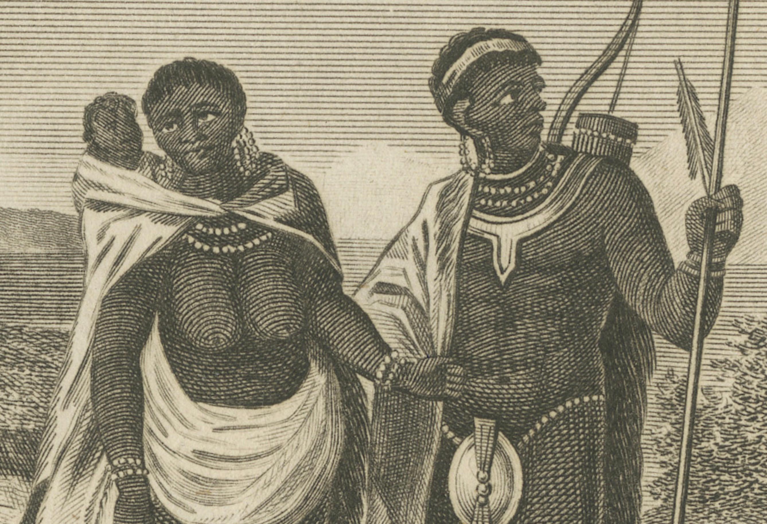 The Khoikhoi of Southwestern Africa, Originalstich von ca. 1801 im Zustand „Gut“ im Angebot in Langweer, NL