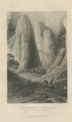 The Khyber Pass Defended by the Afghans, Antique Steel Engraving, 1859