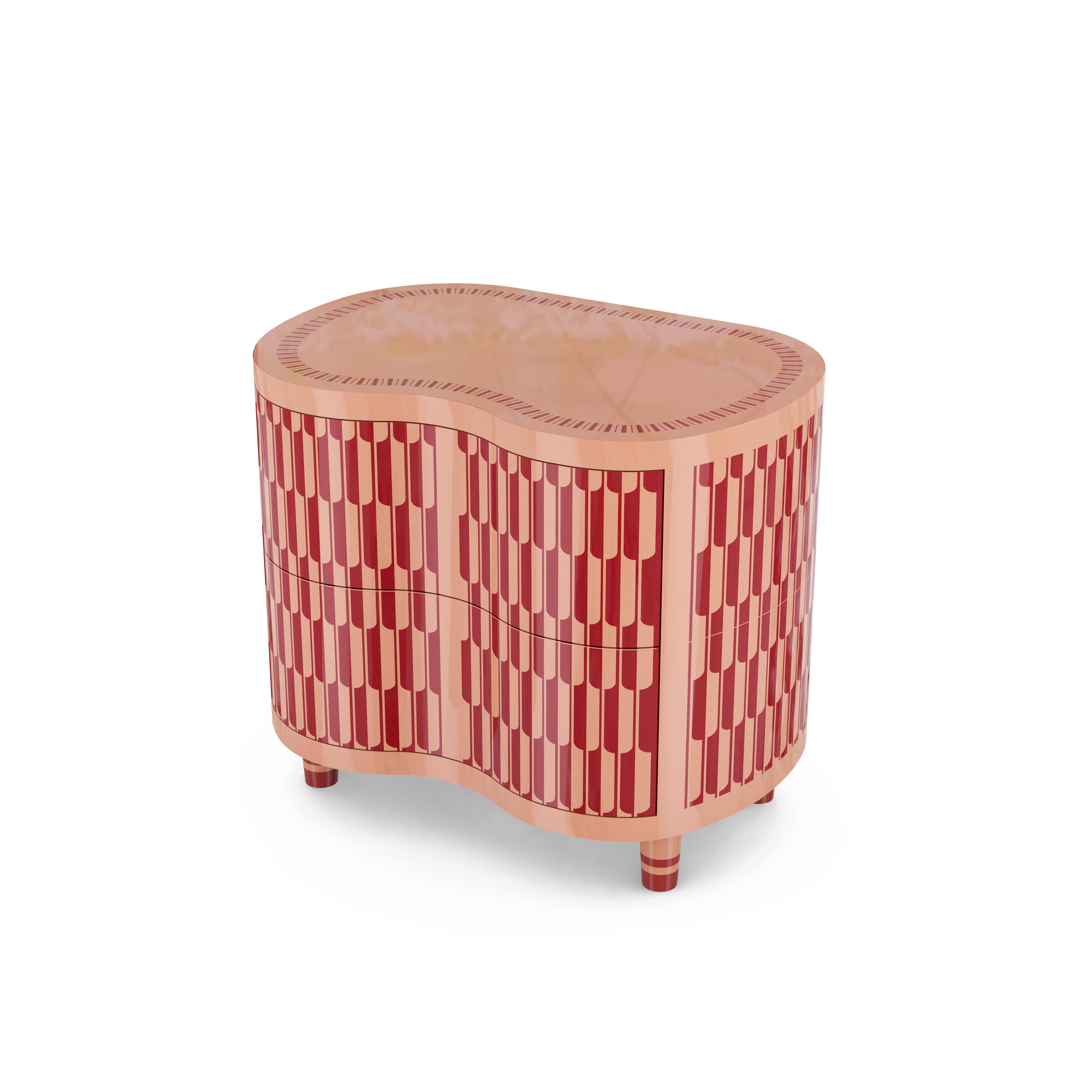 Inlay The Kid Peach Bed Side Table by Matteo Cibic For Sale