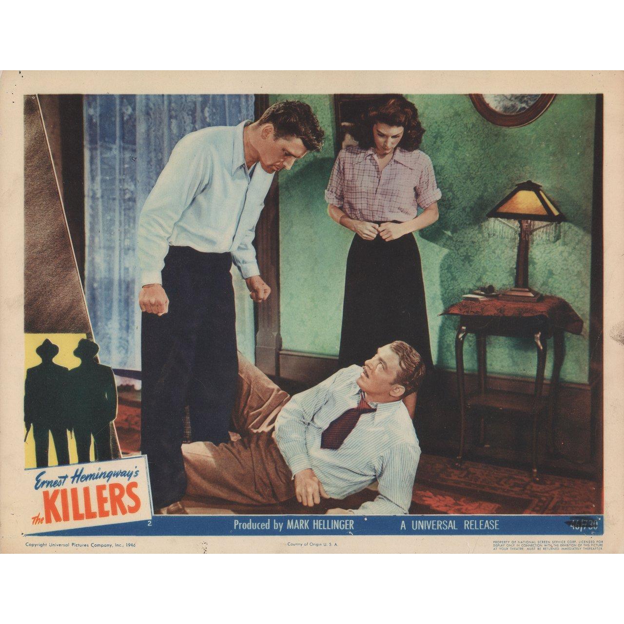 Original 1946 U.S. scene card for the film The Killers directed by Robert Siodmak with Burt Lancaster / Ava Gardner / Edmond O'Brien / Albert Dekker. Very Good-Fine condition. Please note: the size is stated in inches and the actual size can vary by