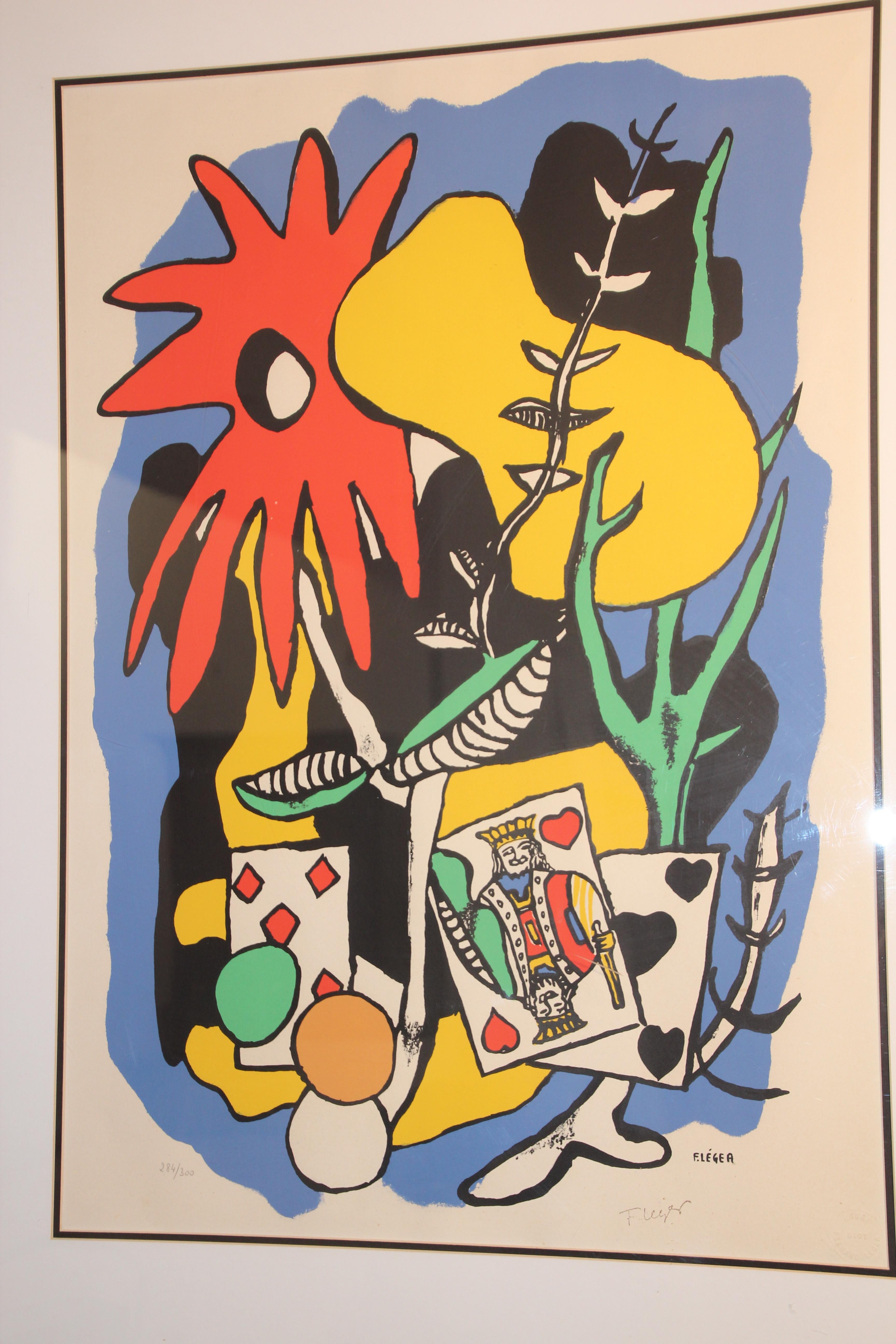 Fernand Leger The King of Heart, Signed and Numbered 284/300 Lithograph In Good Condition In North Hollywood, CA