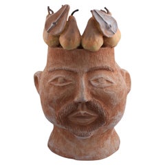 The King of Pears Terracotta Head Vase