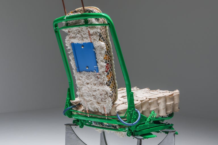 'The King of Tiébélé' Assemblage Chair, with Backrest from Tiébélé, Lionel Jadot For Sale 3