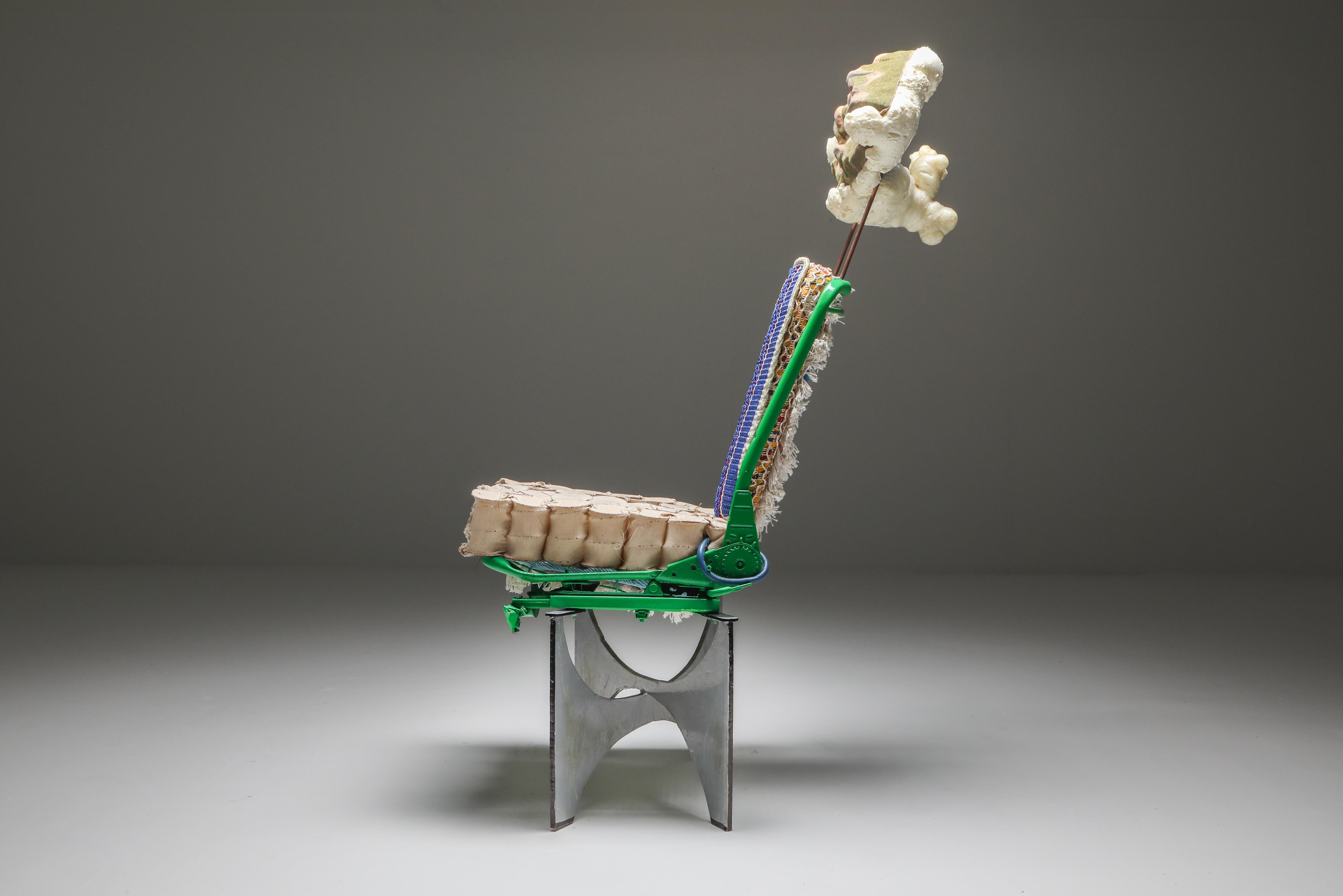 The King of Tiébélé' Assemblage Chair, with Backrest from Tiébélé, Lionel Jadot Neuf - En vente à Antwerp, BE