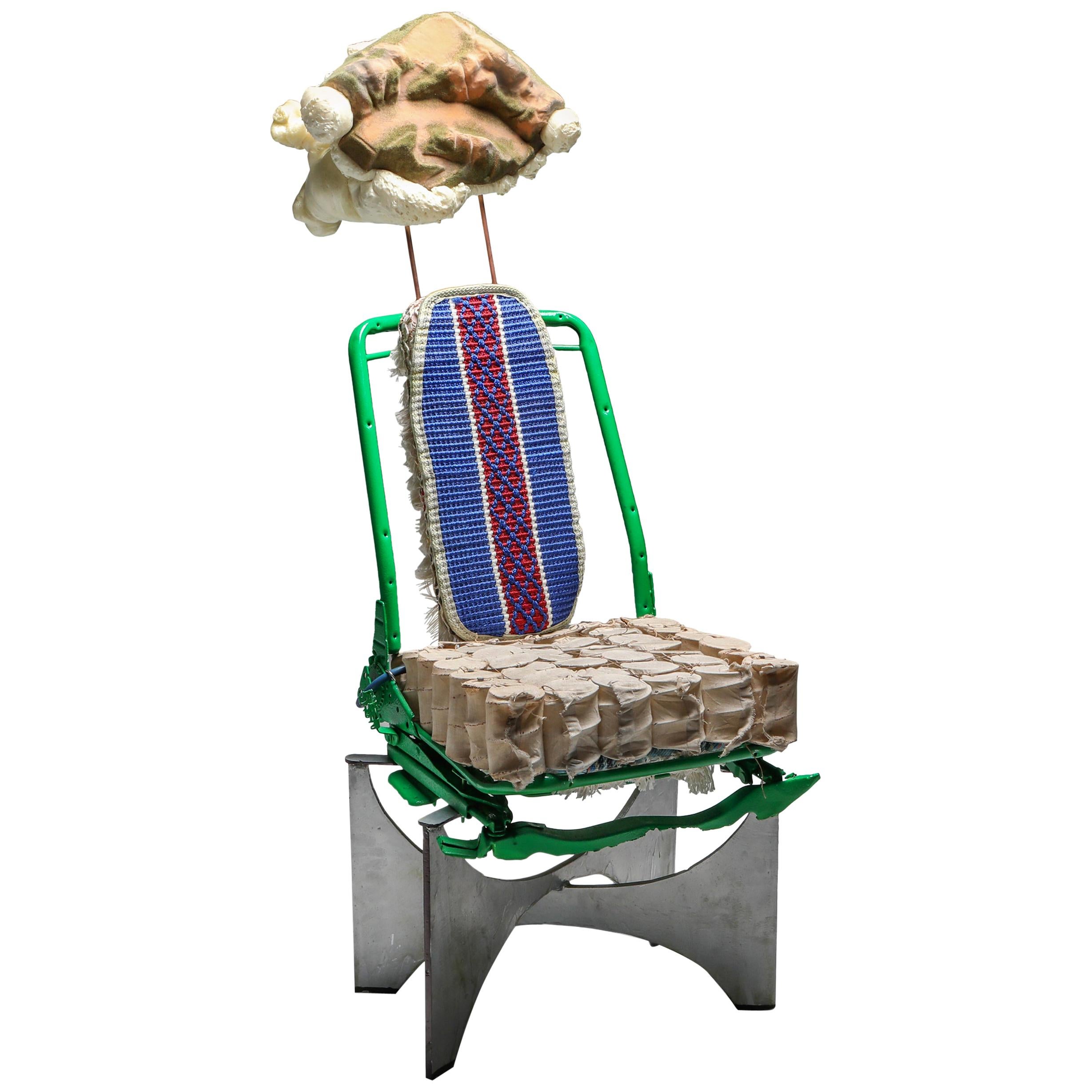 'The King of Tiébélé' Assemblage Chair, with Backrest from Tiébélé, Lionel Jadot