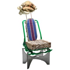 'The King of Tiébélé' Assemblage Chair, with Backrest from Tiébélé, Lionel Jadot