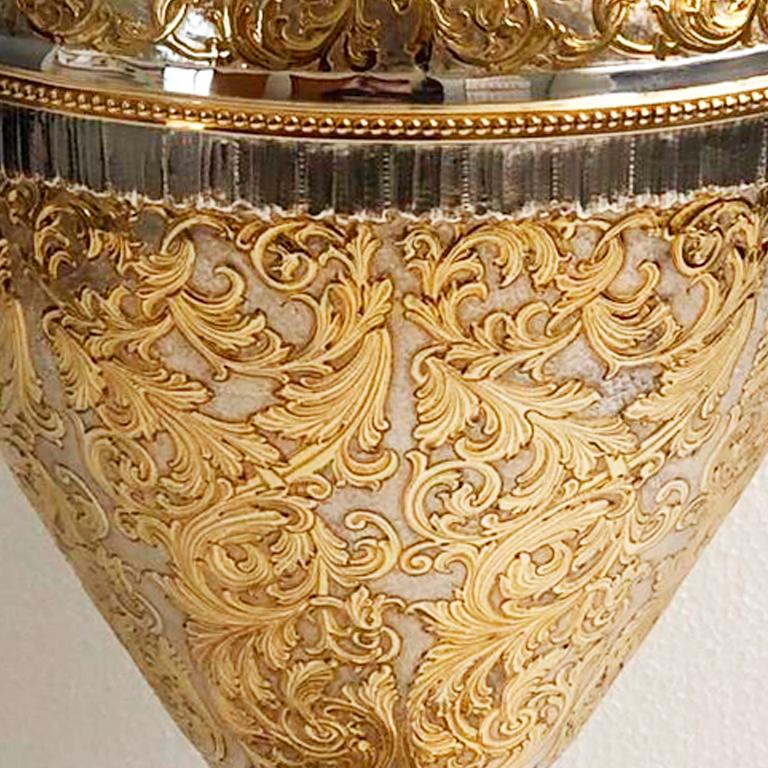 King, Vase aus Sterlingsilber, teilweise vergoldet, hergestellt in Italien im Angebot 1