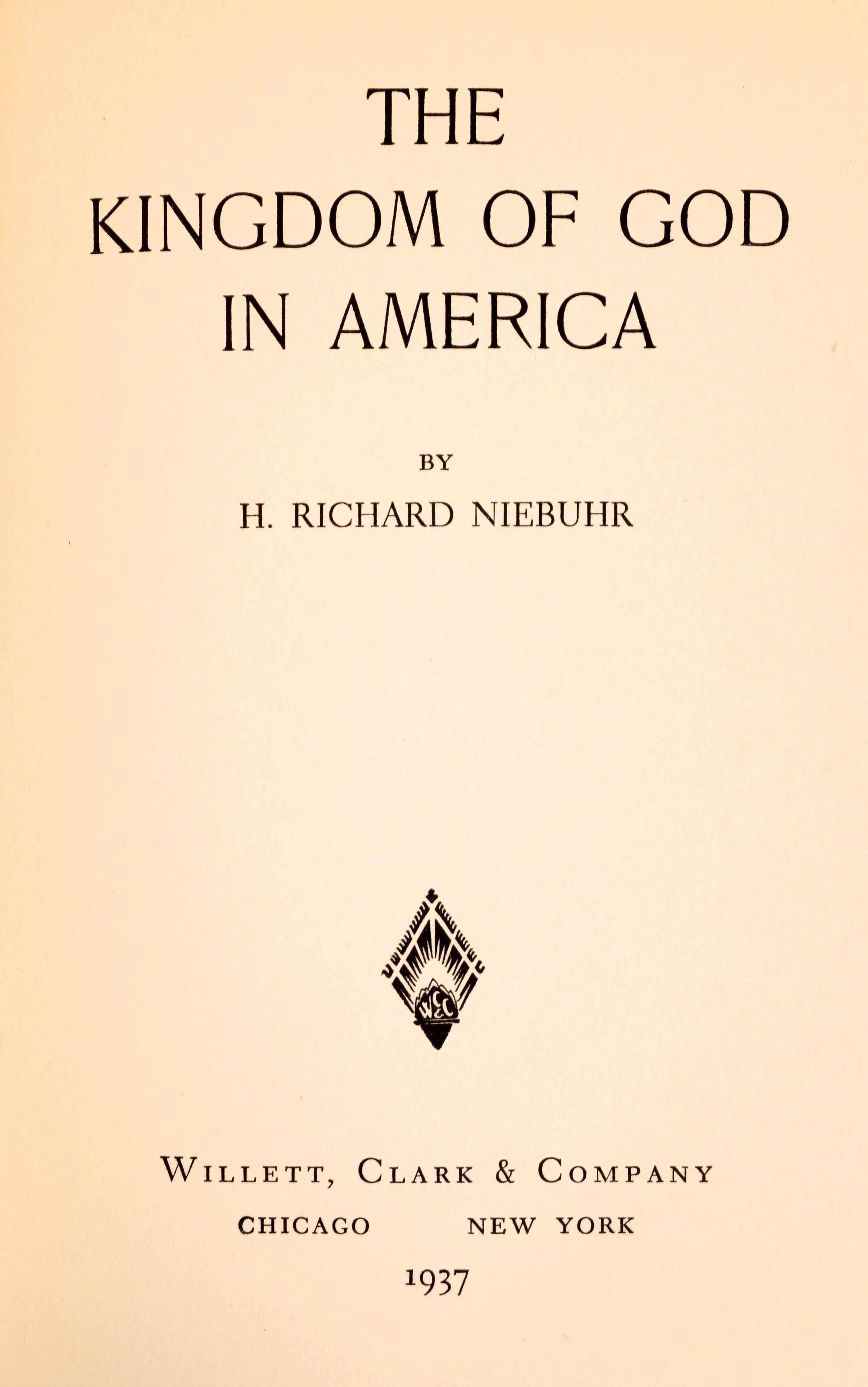 American The Kingdom of God in America by H. Richard Niebuhr, Rare Signed 1st Ed For Sale