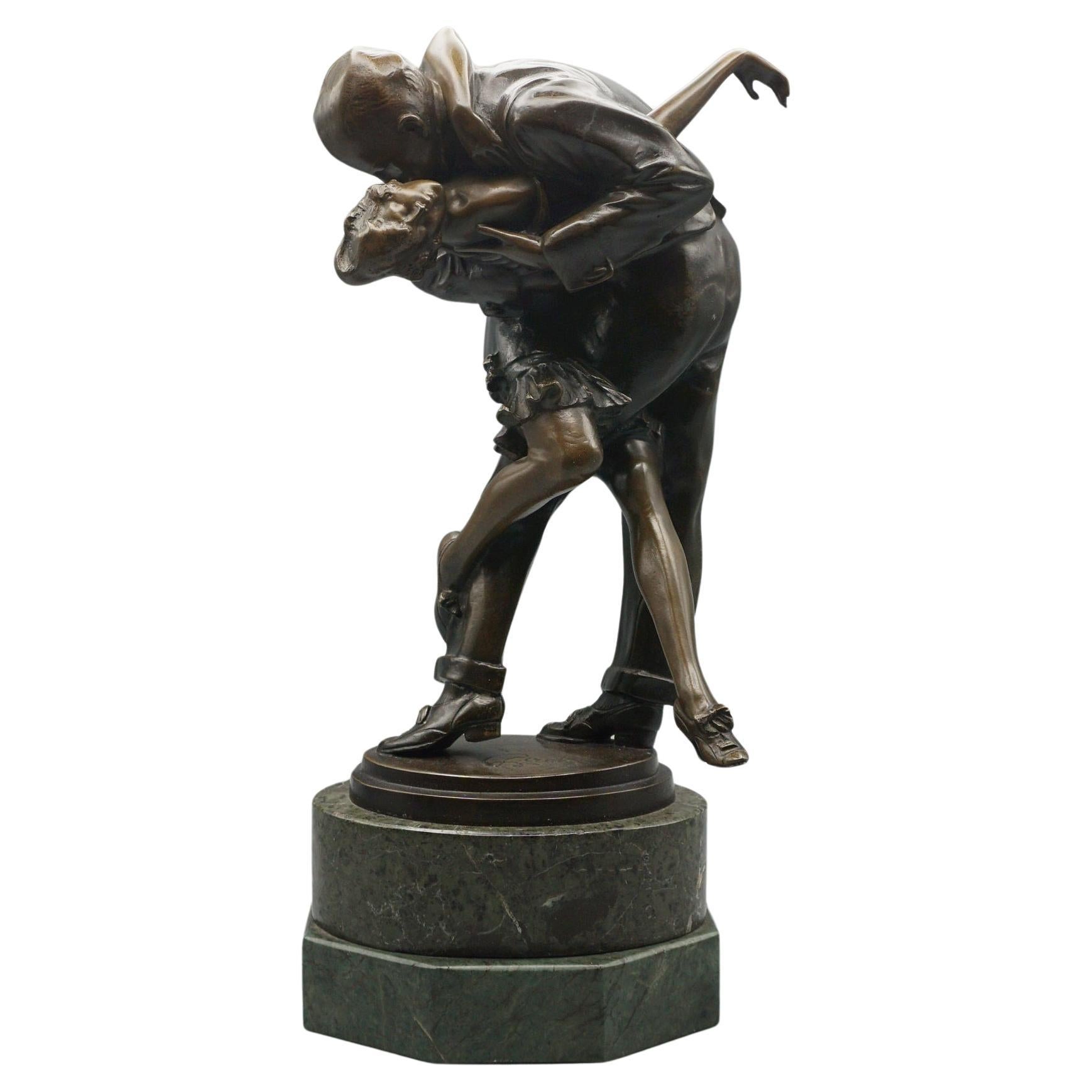 'The Kiss' a Superb Art Deco Bronze Sculpture by Bruno Zach Circa 1925
