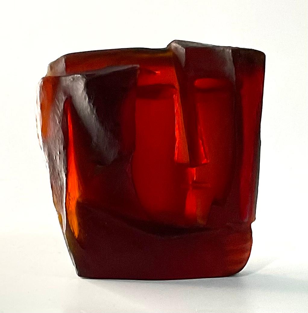 Czech Kiss Abstract Glass Sculpture by Stanislav Libensky Brychtova Jaroslava