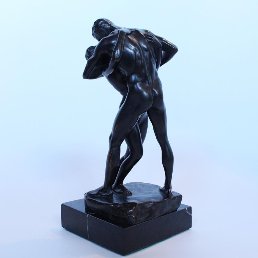 Romantic 'The Kiss' Bronze by Ferdinand Lepcke 
