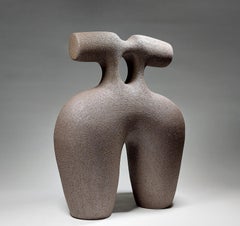 The Kiss - Ceramic Sculpture in Black Stoneware by Rachel Peters, UK, In Stock