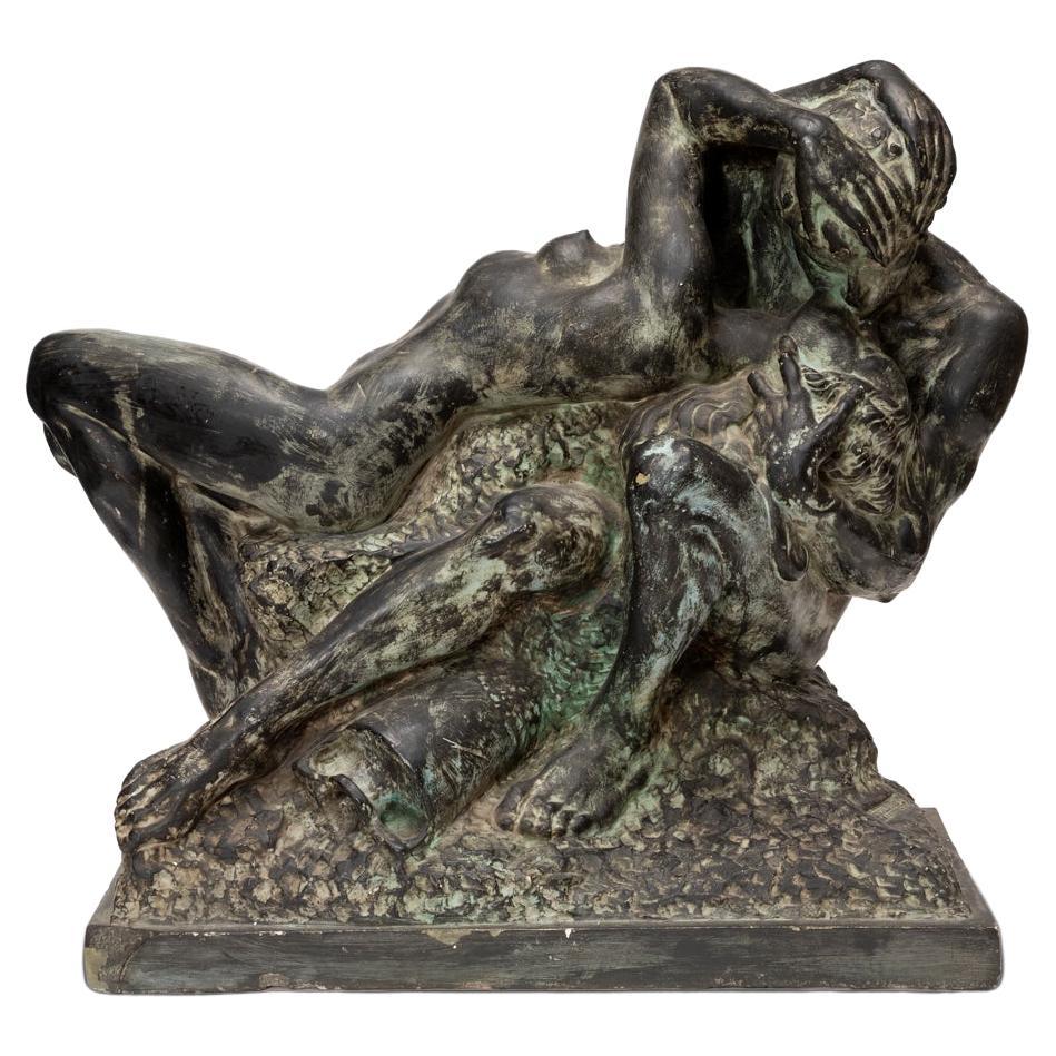 Edgardo Simone Nude Figurative Sculpture "THE KISS" For Sale
