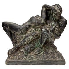 Used Edgardo Simone Nude Figurative Sculpture "THE KISS"