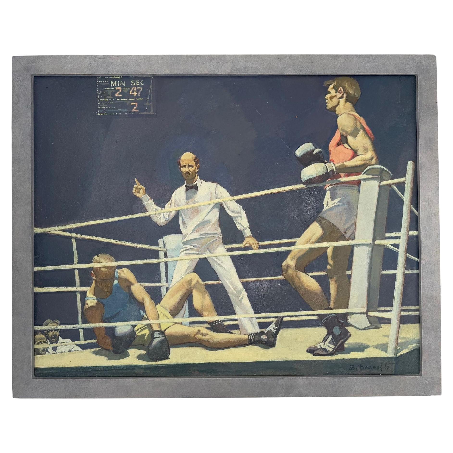 "The Knockout" by Russian artist Vladimir Grigorevich Vlasov 1927-1999 For Sale