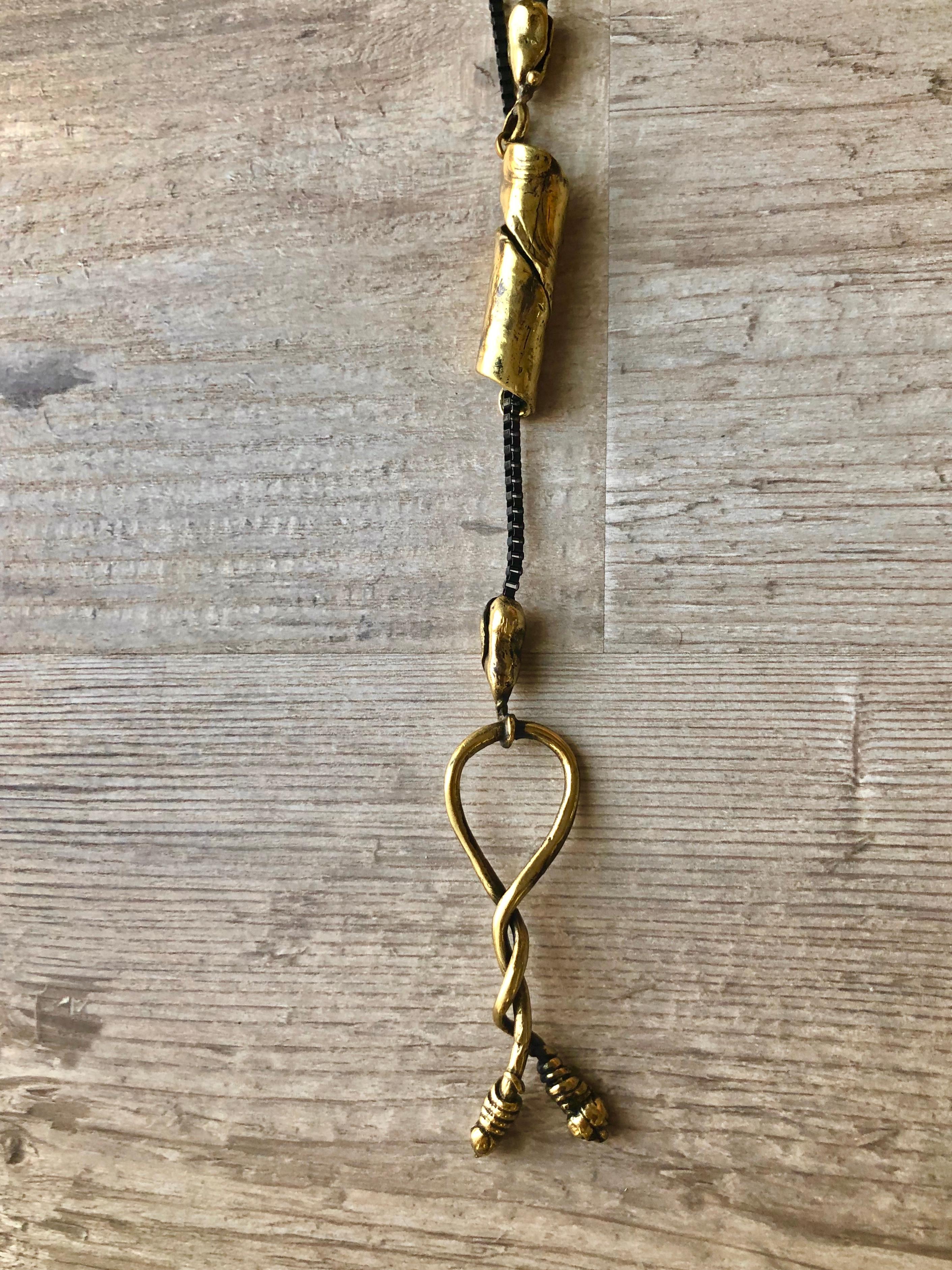 The Knot Bronze Necklace In New Condition In Beverly Hills, CA