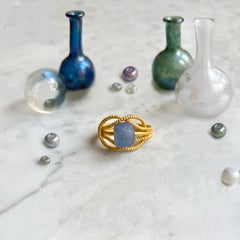 DER KNOTEN DES HERKULES Authentisches römisches Glas 2./3. Jahrhundert AD 22kt Gold Ring