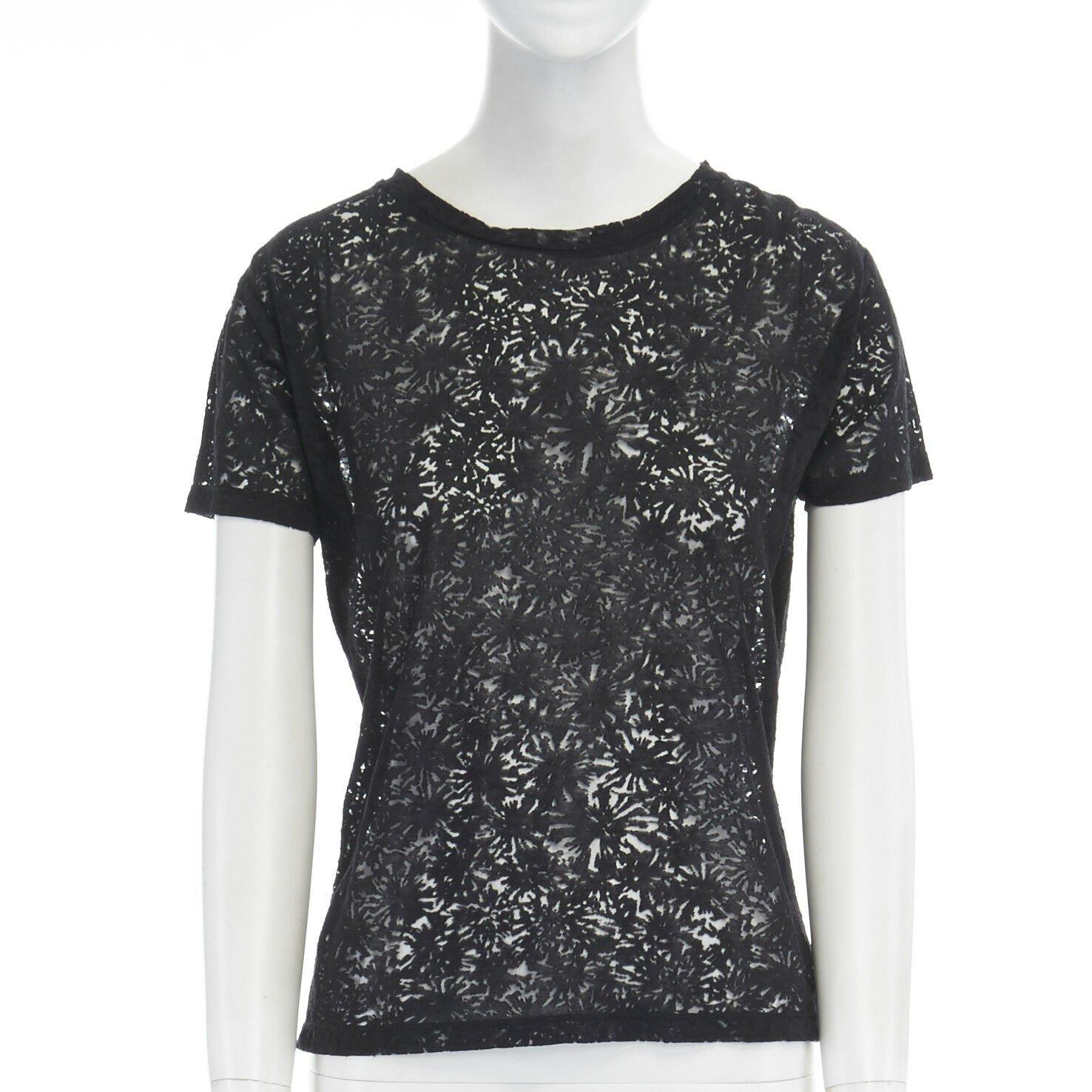 THE KOOPLES black abstract semi sheer burnout short sleeve t-shirt top XS
Brand: The Kooples
Model Name / Style: T-shirt
Material: Lyocell, cotton, polyester
Color: Black
Pattern: Abstract
Closure: Pull on
Extra Detail: Short sleeve. Round Neck