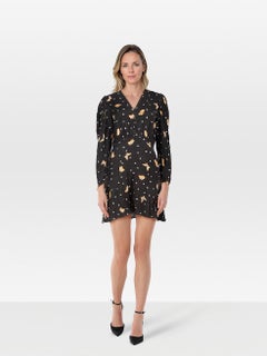 The Kooples Black Butterfly Print Mini Dress Size L