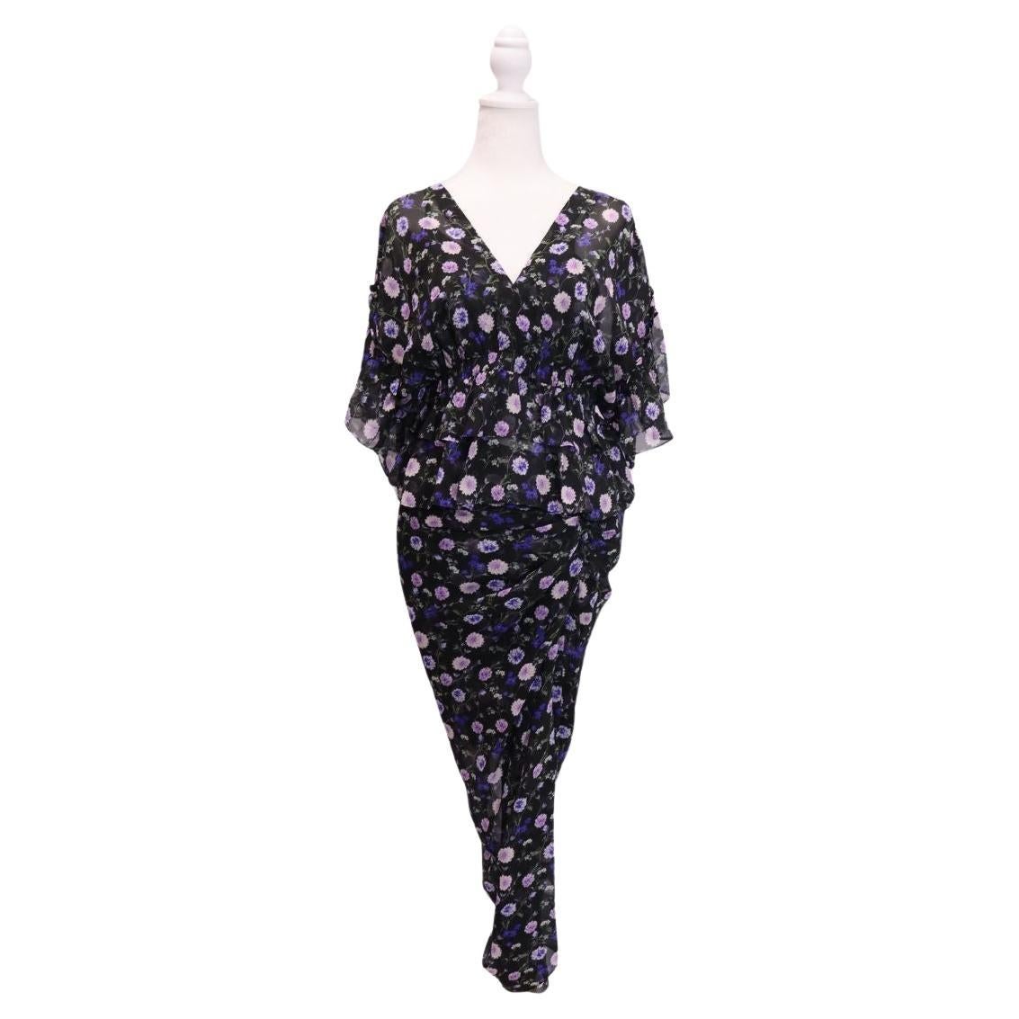 The Kooples Black Floral Two-Piece Set - EU 38 For Sale