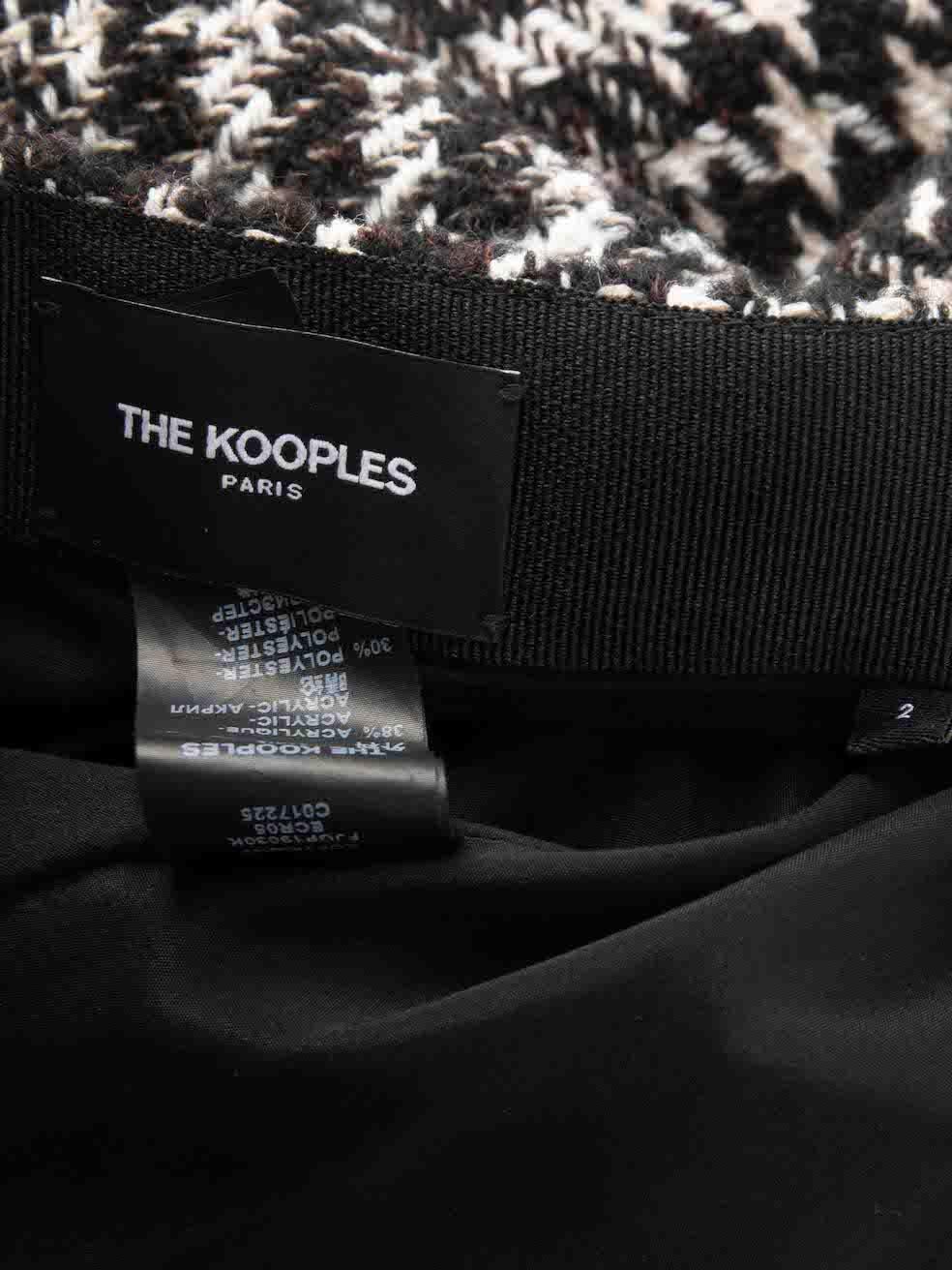 The Kooples Schwarzer Minirock mit Hahnentrittmuster und Reißverschluss Größe M Damen im Angebot