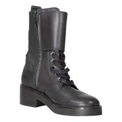 The Kooples Black Leather Buckle Mid Calf Boots Size IT 38