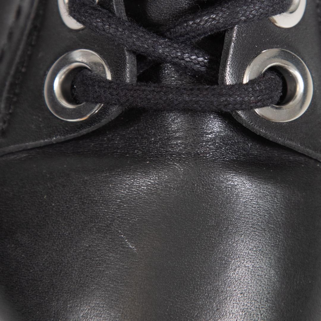 The Kooples Black Leather Combat Buckle Boots Size IT 36 For Sale 1
