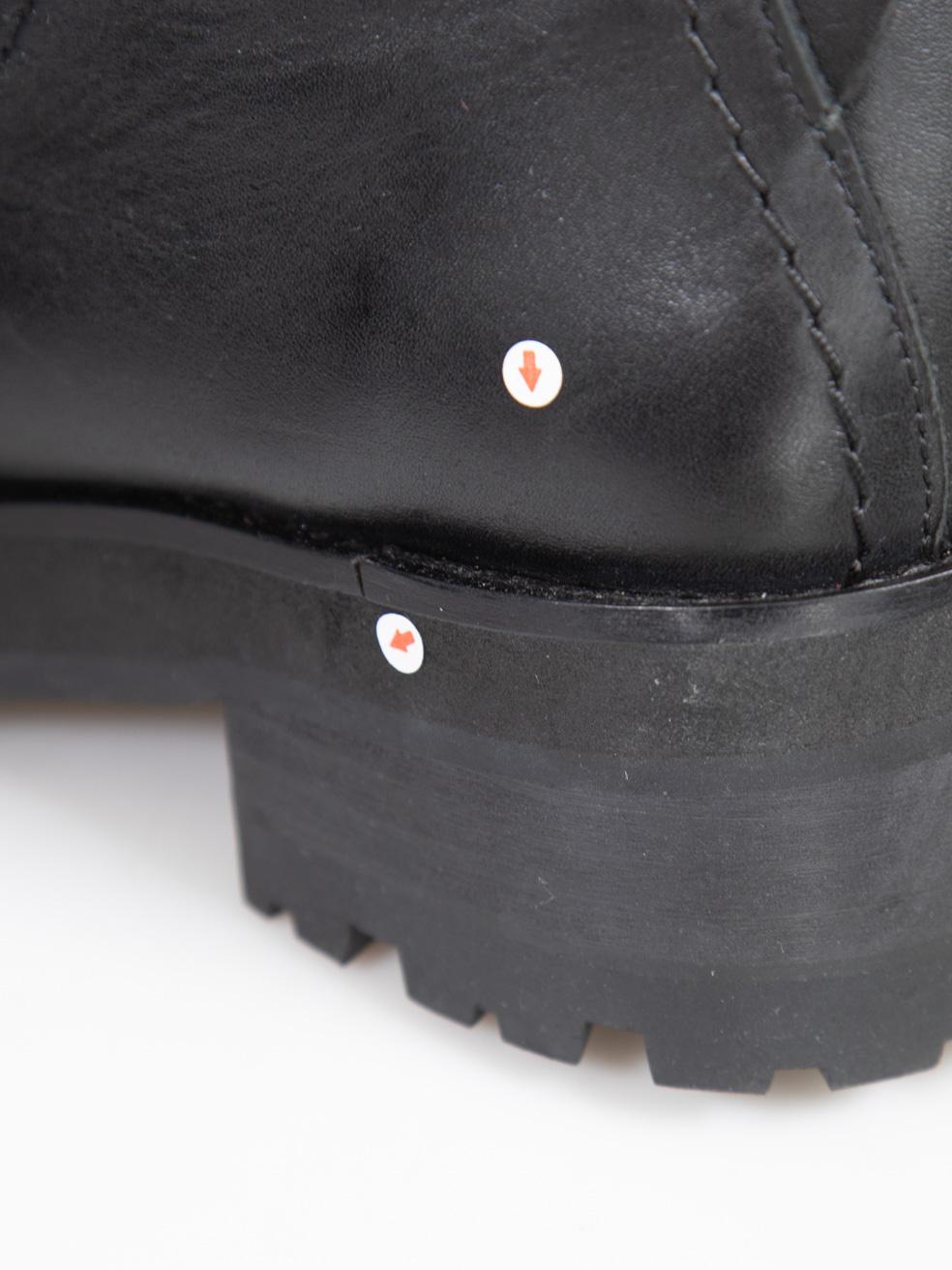 The Kooples Black Leather Combat Buckle Boots Size IT 36 For Sale 3