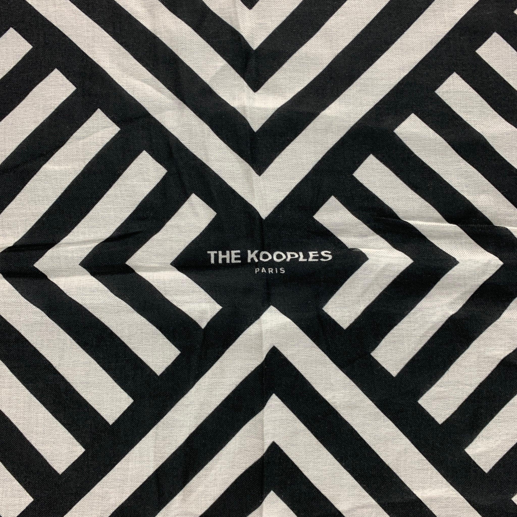 THE KOOPLES Black White Stripe Scarf In Excellent Condition For Sale In San Francisco, CA
