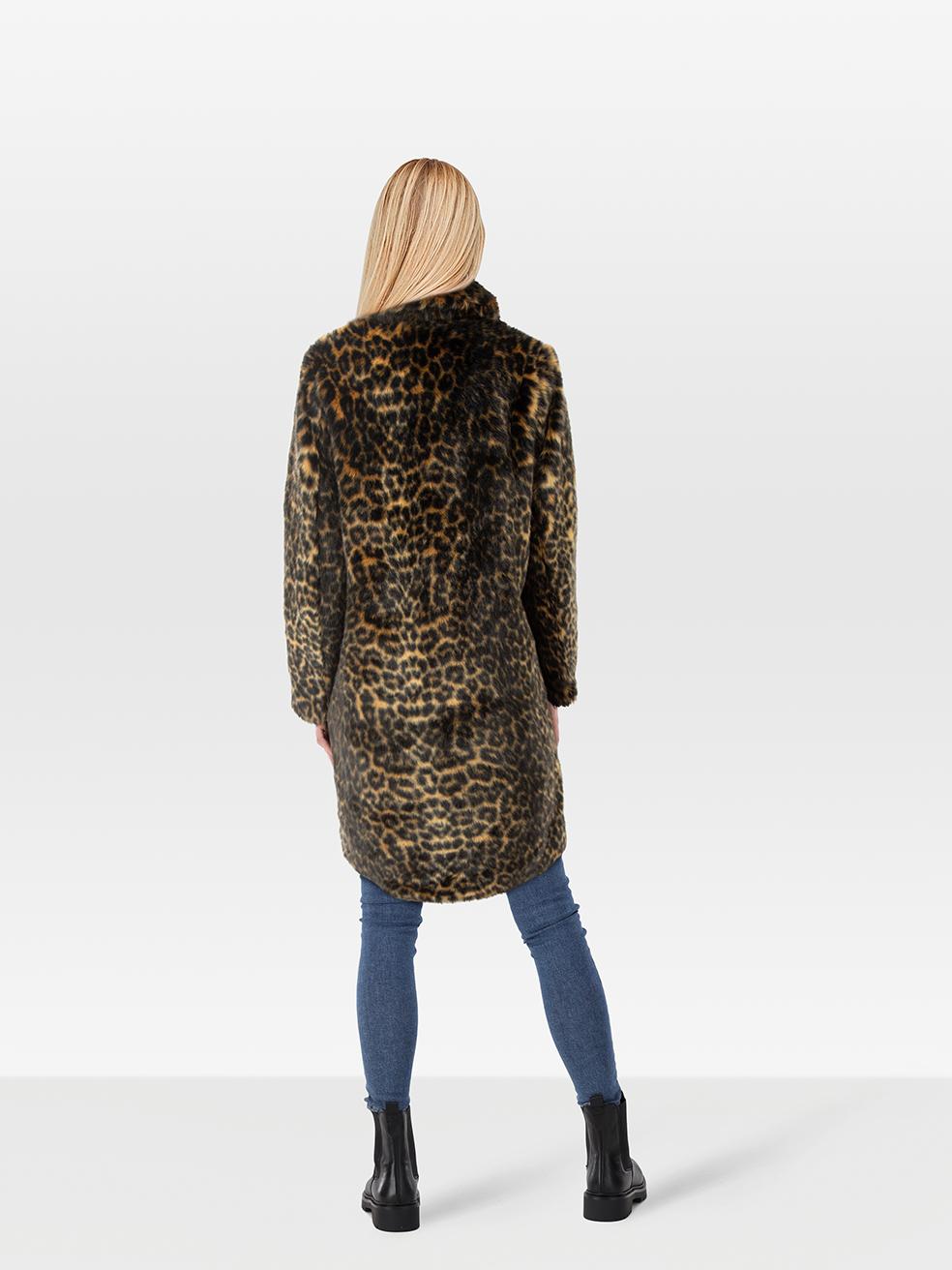 CONDITION is Very Good. Hardly any visible wear to the coat is evident on this used The Kooples designer resale item.
 
 
 
 Details
 
 
 Brown
 
 Faux fur
 
 Coat
 
 Leopard print
 
 Long sleeves
 
 Single breasted
 
 Button up fastening
 
 2x Side