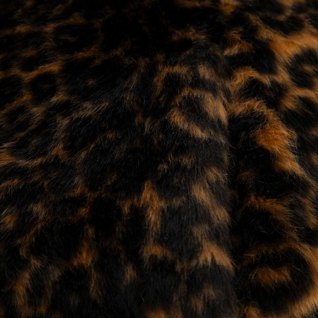 Black The Kooples Brown Leopard Print Fur Coat Size S For Sale