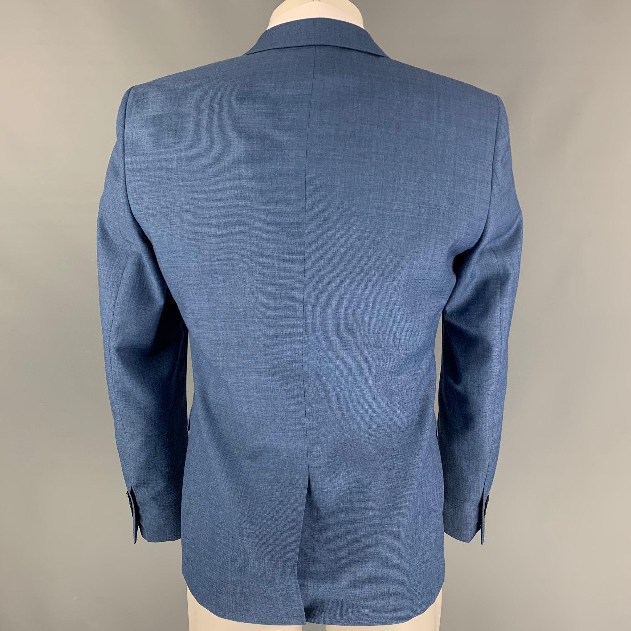 Men's THE KOOPLES Chest Size 36 Blue Wool Notch Lapel Sport Coat For Sale