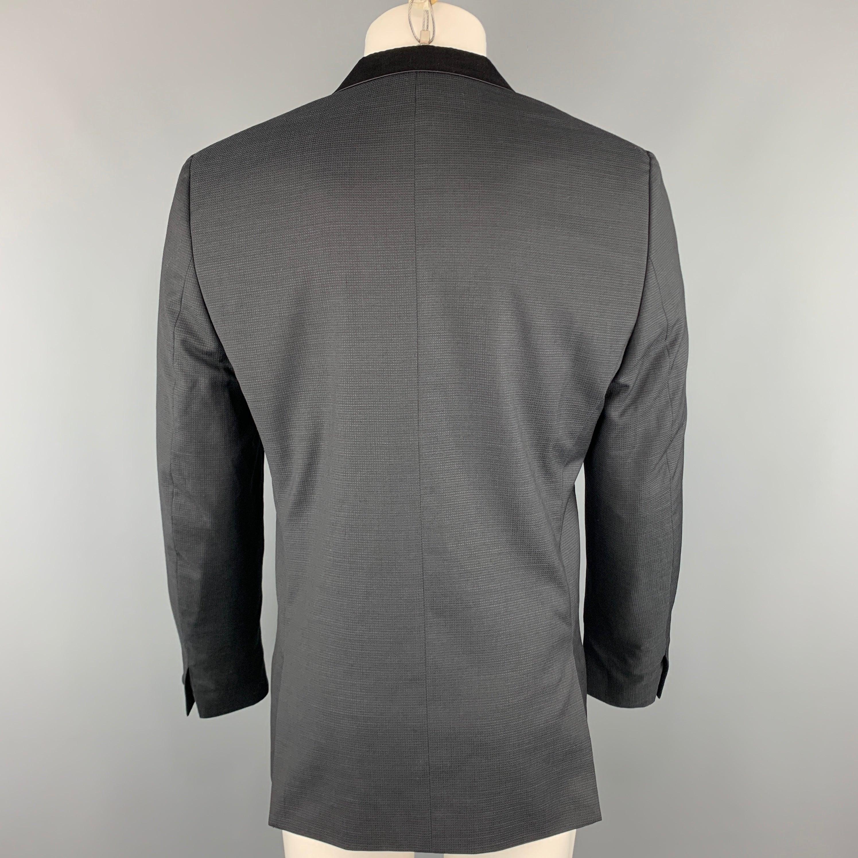 Men's THE KOOPLES Chest Size 42 Nailhead Black Wool Peak Lapel Sport Coat For Sale