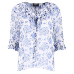 The Kooples Florales durchsichtiges Top mit Rüschendetail
