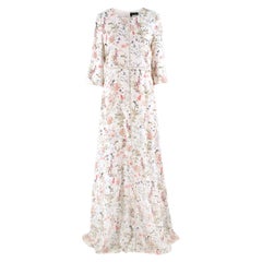 The Kooples Floral Print Long Silk Dress US 8
