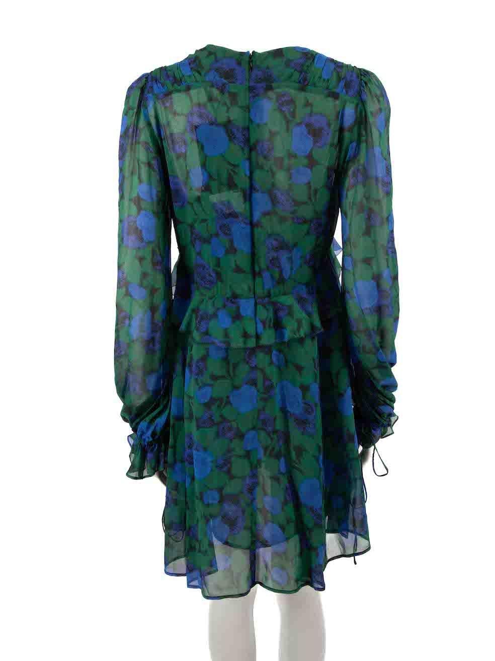 The Kooples Floral Silk Mini Dress Size M In New Condition For Sale In London, GB