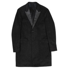 Manteau pour homme The Kooples en laine et cachemire mélangés, avec revers en cuir