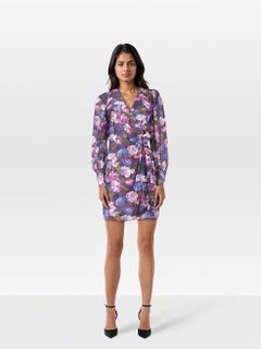 The Kooples Purple Floral Wrap Dress Size L
