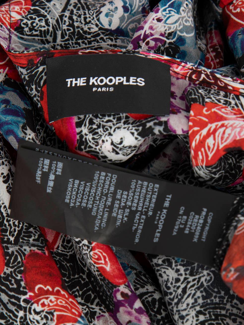 The Kooples Silk Abstract Print Mini Length Dress Size L In Good Condition For Sale In London, GB