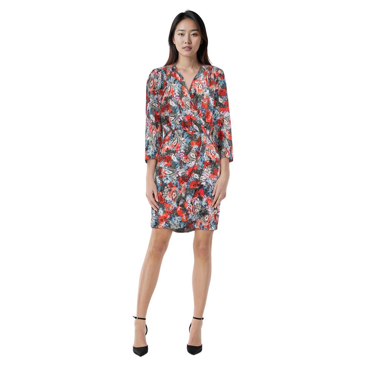 The Kooples Silk Abstract Print Mini Length Dress Size L For Sale