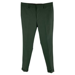 THE KOOPLES Size 28 Green Wool Zip Fly Dress Pants