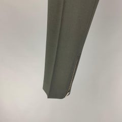 THE KOOPLES Pantaloni da sera con zip in lana verde taglia 30