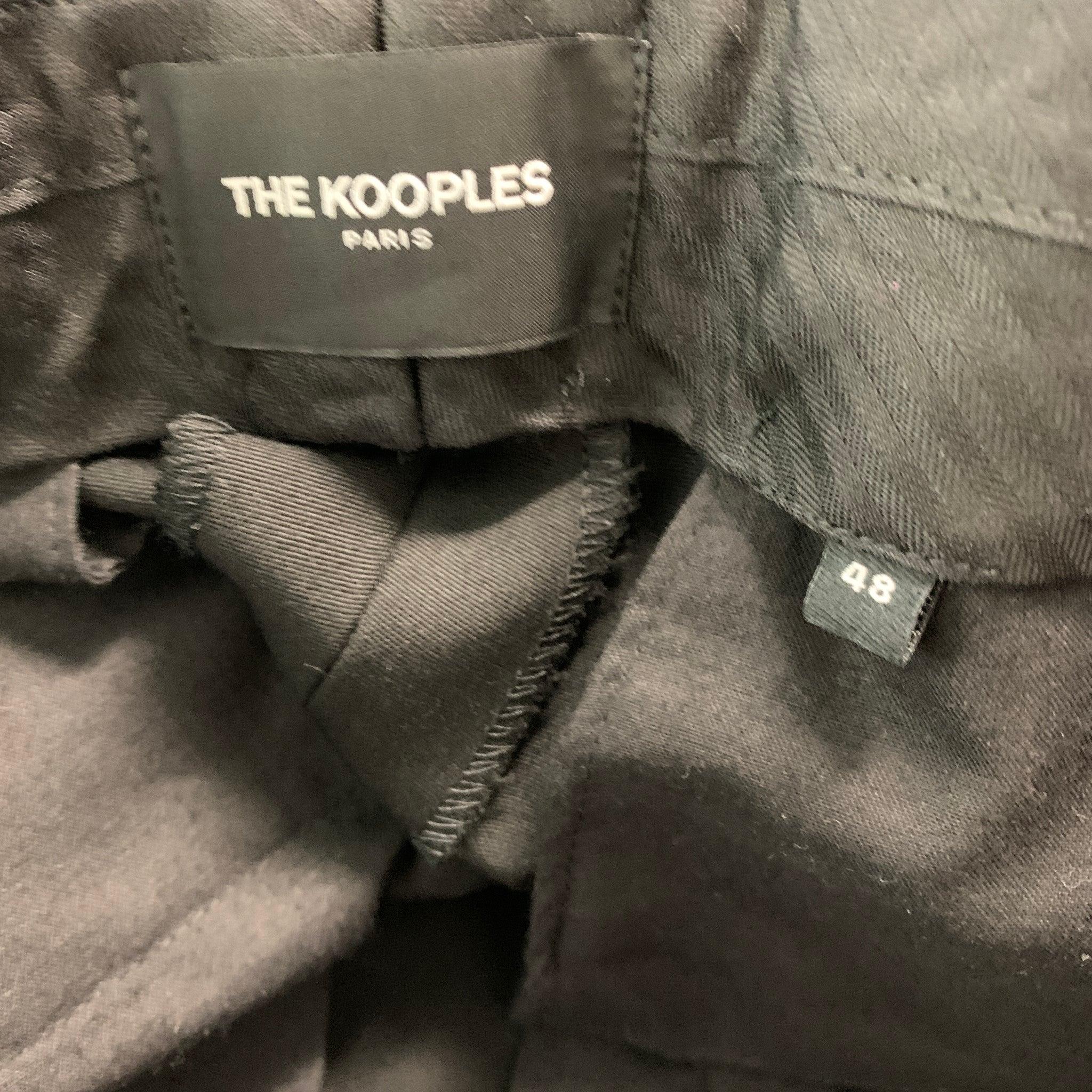 THE KOOPLES Size 32 Black Solid Wool Zip Fly Dress Pants In Excellent Condition For Sale In San Francisco, CA