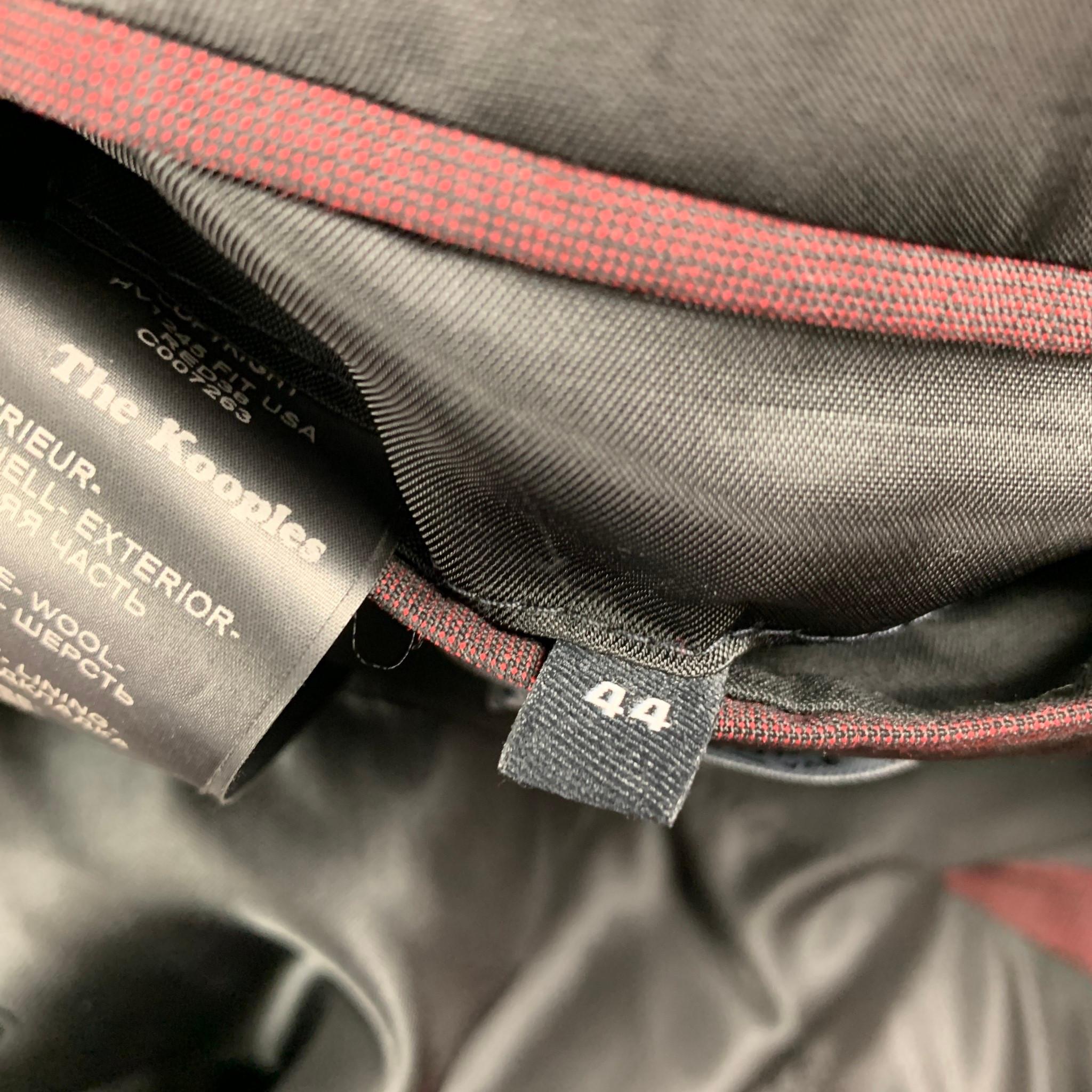 THE KOOPLES Size 34 Burgundy Wool Blend Notch Lapel 3 Piece Suit For