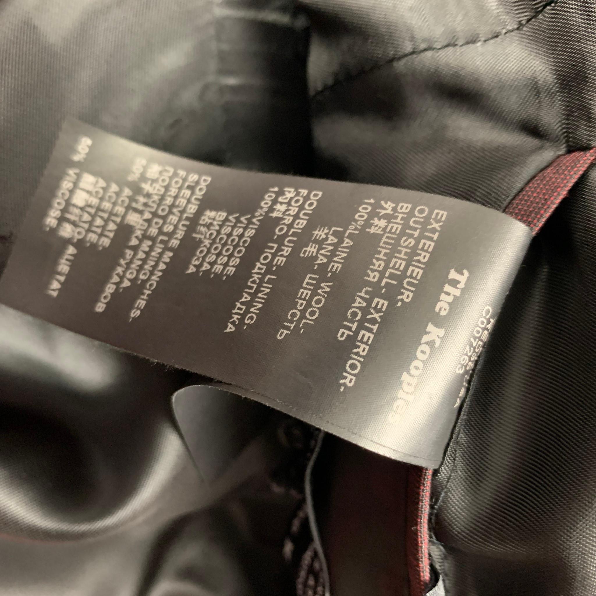 THE KOOPLES Size 34 Burgundy Wool Blend Notch Lapel 3 Piece Suit For