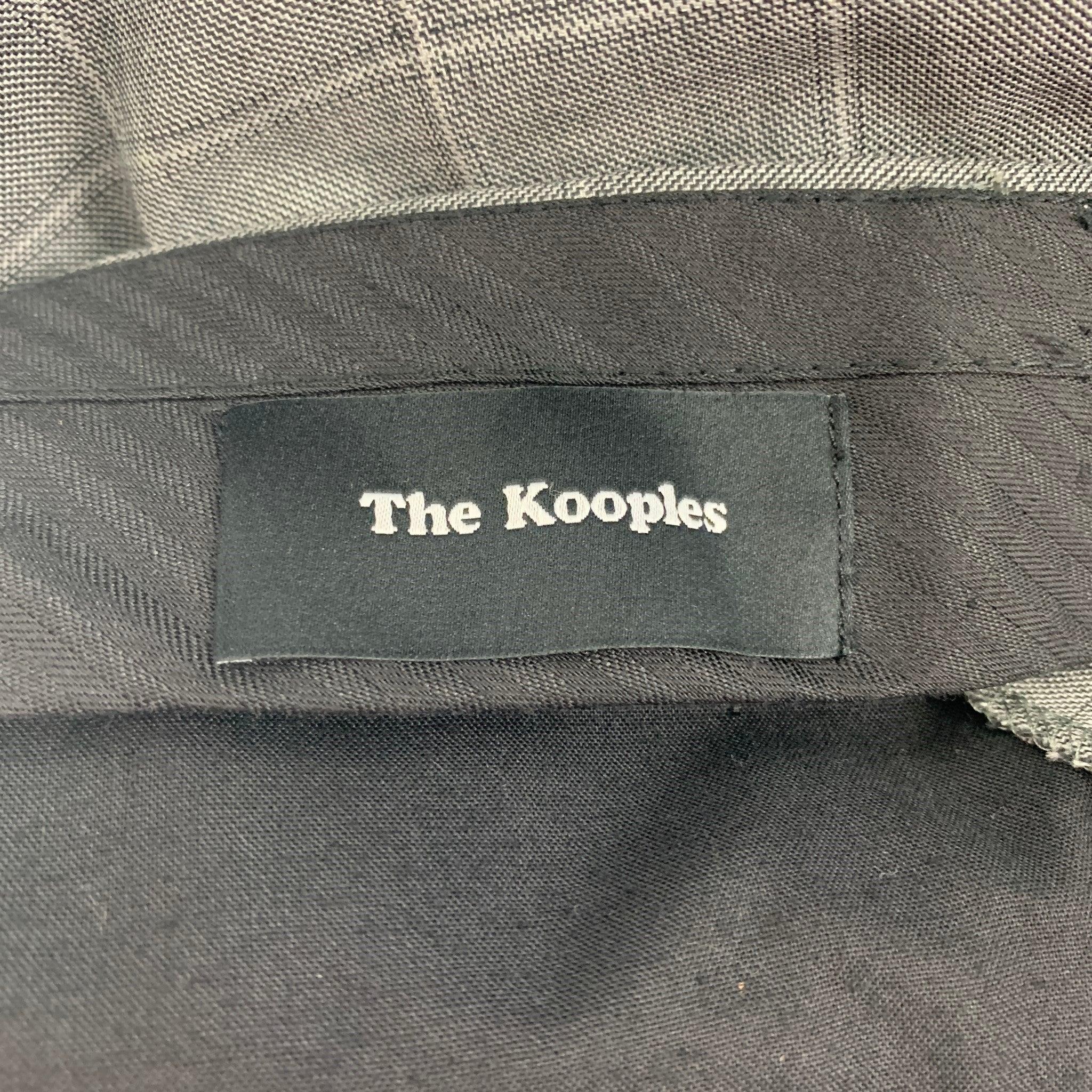 THE KOOPLES Size 34 Grey Window Pane Wool Peak Lapel Suit For Sale 6
