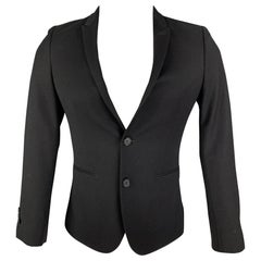 THE KOOPLES Cappotto sportivo monopetto in lana nera taglia 34
