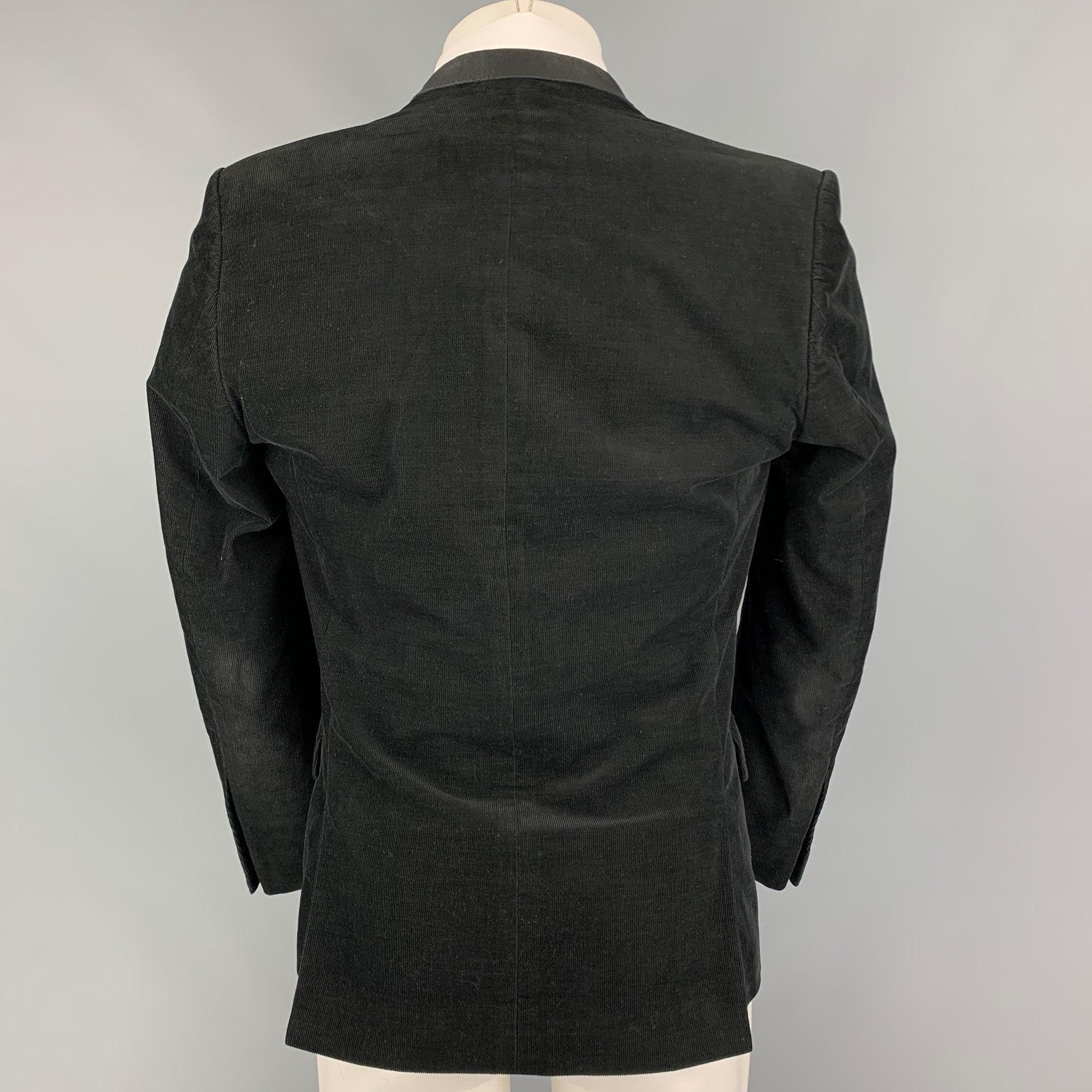 THE KOOPLES Size 36 Black Corduroy Cotton Sport Coat In Good Condition For Sale In San Francisco, CA