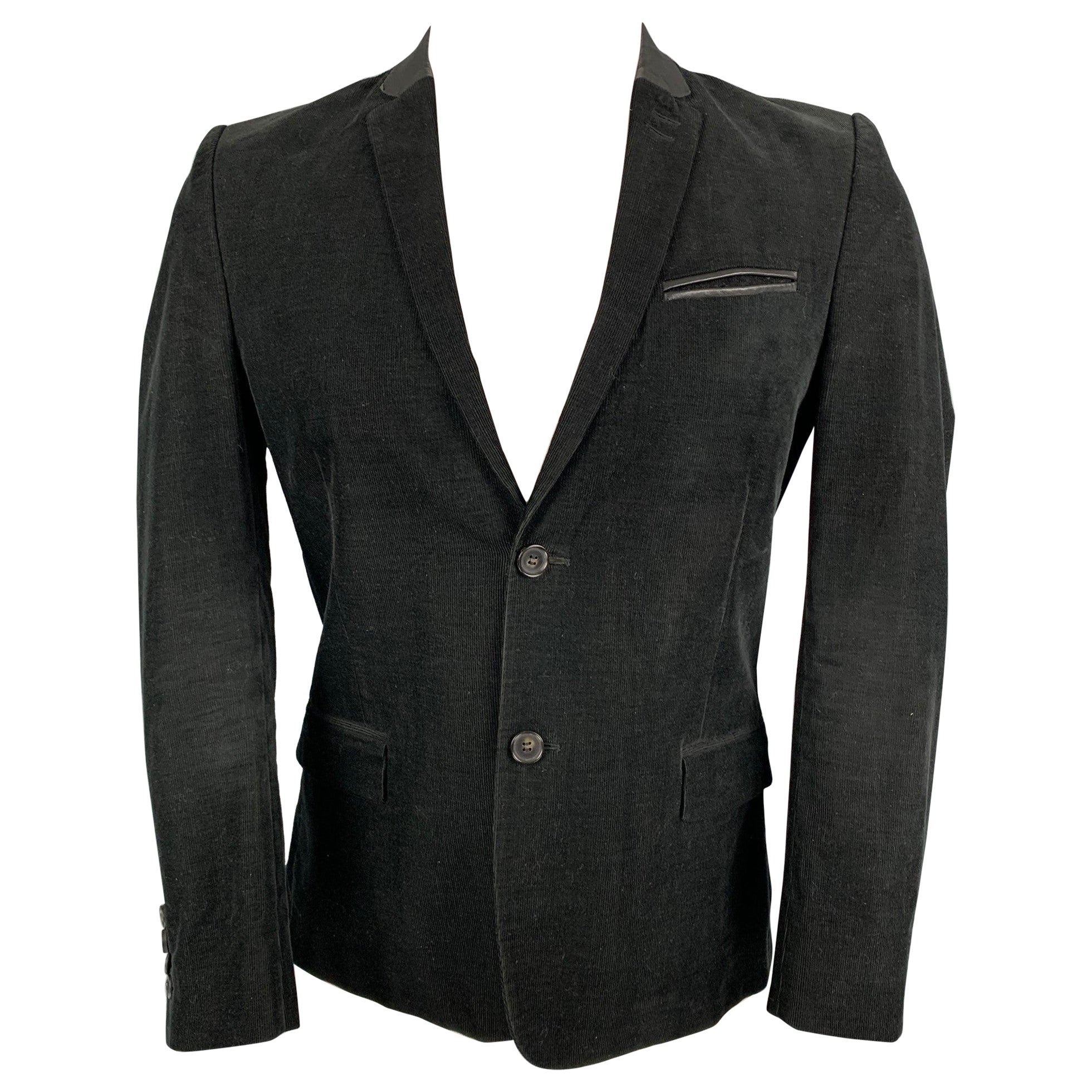 THE KOOPLES Größe 36 Schwarzer Kord-Baumwoll-Sportmantel