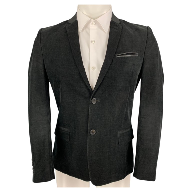 THE KOOPLES Size 36 Black Corduroy Cotton Sport Coat For Sale at 1stDibs